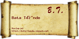 Bata Tünde névjegykártya
